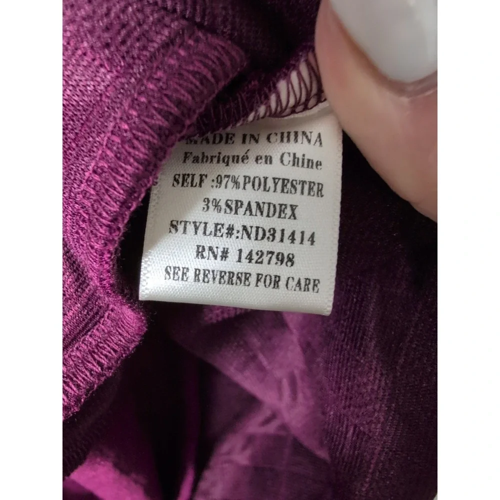 New In  Quilted Balloon Sleeve Dress‎ Purple Small New